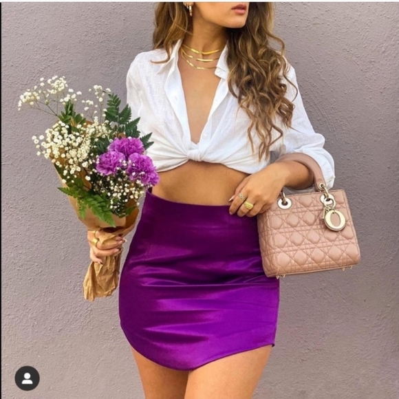 Zara * Bloggers Favorite Mini Purple Skirt - Picture 11 of 16